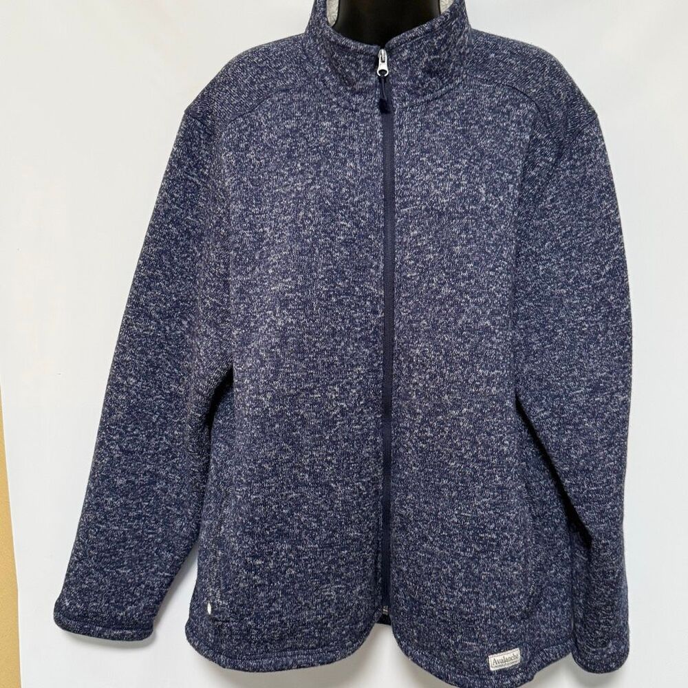 Avalanche Women blue white full zip jacket size large